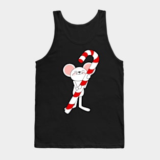 Cute Mouse with Candy Cane Tank Top